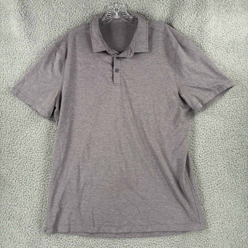 Lululemon Polo Shirt Mens Large L Purple Evolution Performance Stretch Casual